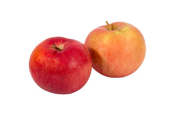 Fototapeta na wymiar Two apples, isolated, on white background