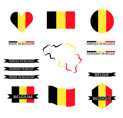Drapeaux Belges et une carte