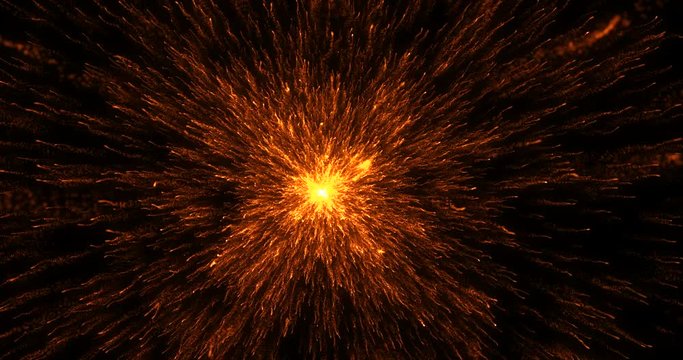 3D rendering, abstract cosmic explosion shockwave warm gold energy