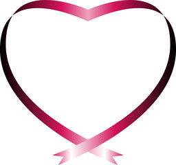 Valentines Day with red ribbon shaped as heart 