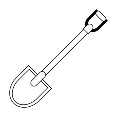 shovel harvest tool symbol black and white