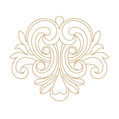Golden vintage baroque ornament, corner. Retro pattern antique style acanthus.