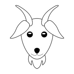 goat animal head black and white