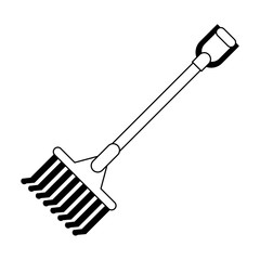 Rake harvest tool symbol black and white