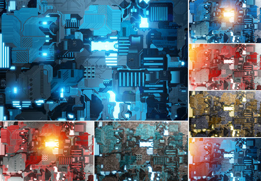 Futuristic Tech Panel Backgrounds