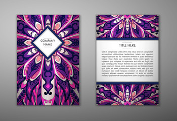 Flyer with Floral mandala pattern