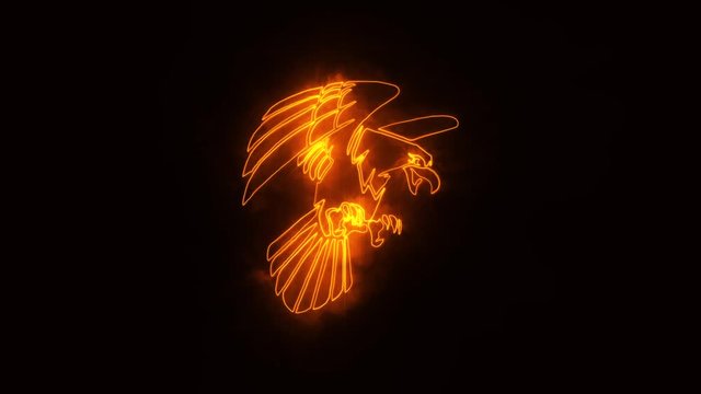 Orange Burning Eagle Logo Loopable Graphic Element