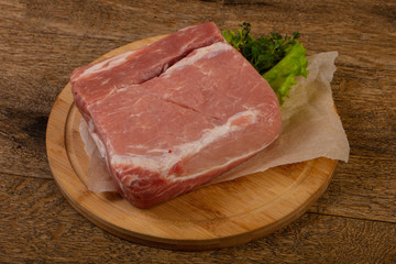 Raw pork meat for baking