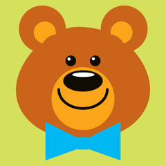 Cute bear. Cartoon character. Illustration for kids