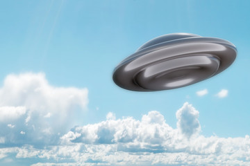 3d rendering of flying ufo © JWS