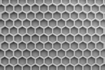 Monochrome Hexagonal wall texture surface. Abstract pattern background.