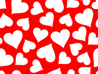 Hearts seamless pattern. Happy Valentine's day, 14th of February. Vector illustration