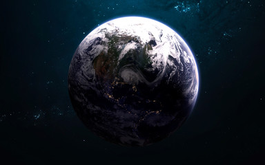Planet Erde, Mutter allen Lebens. Science-Fiction-Kunst. Elemente dieses von der NASA bereitgestellten Bildes