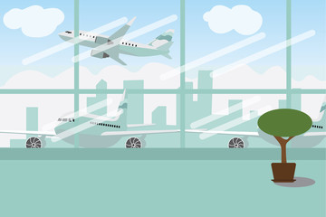 enjoy your holiday travel trip around the world at airport- vector illustration
