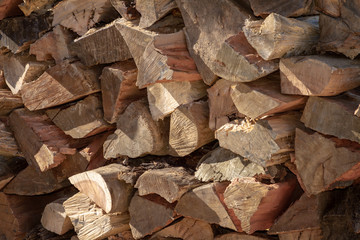 Stack of pine firewood