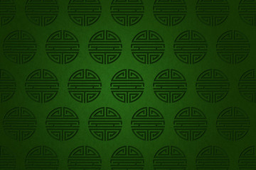 Green Chinese abstract background with China longevity symbol - illustration.