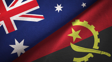 Australia and Angola two flags textile cloth, fabric texture