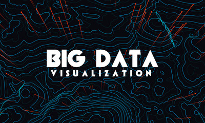 Big data visualization. Trendy infographic background. Data analysis presentation. 