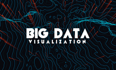 Big data visualization. Trendy infographic background. Data analysis presentation. 