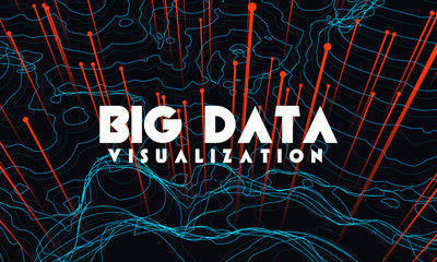 Big data visualization. Trendy infographic background. Data analysis presentation. 
