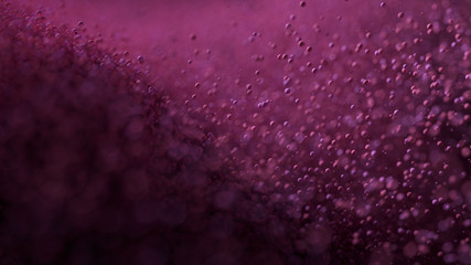 Violet Particles with Depth of Filed. Realistic 3D Illustration.