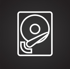 Data storage device icon on black background for graphic and web design, Modern simple vector sign. Internet concept. Trendy symbol for website design web button or mobile app