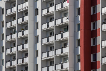 Fototapeta premium Postmodern buildings of a housing estate.