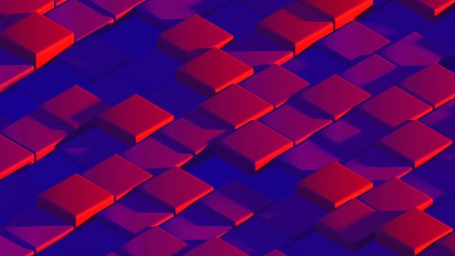 Boxes geometry. Cubes moving up and down. Loop ready 3D animation cubes.