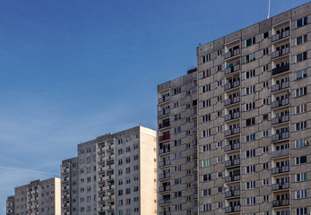 Postmodern buildings of a housing estate.