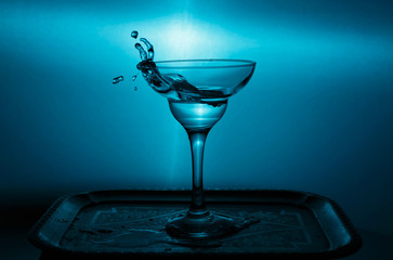 blue cocktail with splash