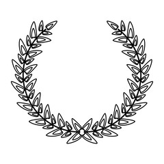 Wreath laurel decoration emblem black and white