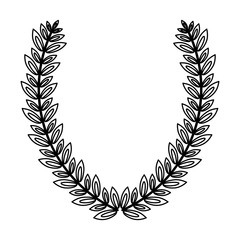 Wreath laurel decoration emblem black and white