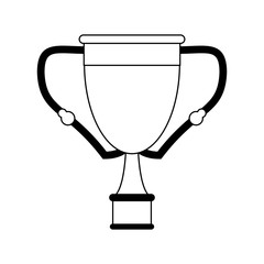 Trophy cup award symbol black and white