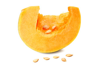 piece of pumpkin isolated on white background