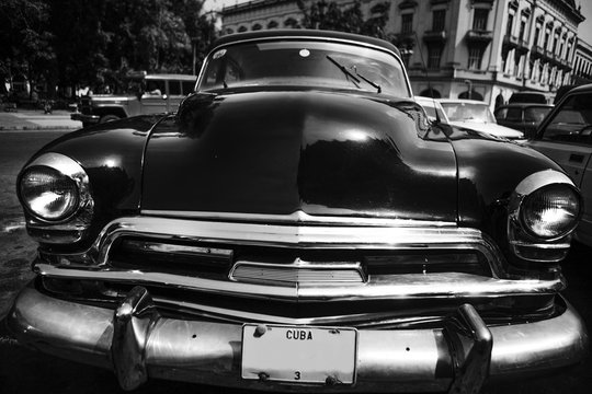 Vintage Car In Black And White Edition