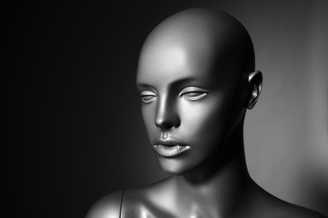 plastic mannequin in black and white edition