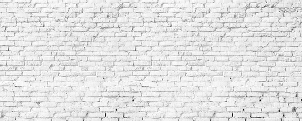 Fotobehang Wand witte bakstenen muurtextuur