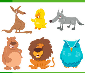 Fototapeta premium funny animal characters cartoon set