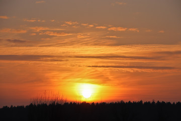 Sunset in the winter