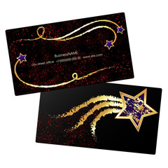 Golden star business card concept