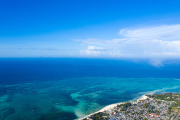 The beautiful tropical Island of Zanzibar aerial view. sea in Zanzibar beach, Tanzania.