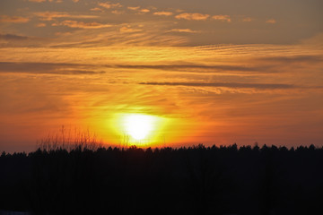 Sunset in the winter