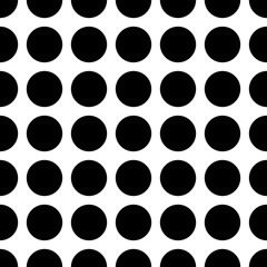 Seamless polka dot pattern black and white. Design for wallpaper, fabric, textile, wrapping. Simple background
