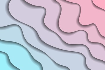 Colorful background with 3d abstract illustration. Paper cut out style