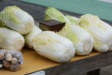 Unattended sales place of vegetables / Road stand in Japan