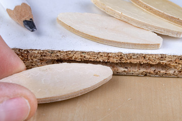 Joinery works in the workshop using sipes and a special milling machine.