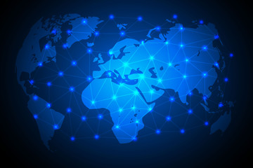 Global network connection background, vector