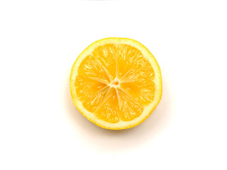 slice of lemon isolated on white background