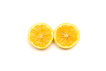 slice of lemon isolated on white background