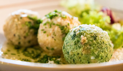 Knödel specialty; boiled dumplings common in Central and Eastern Europe